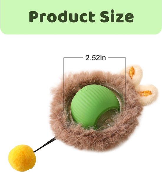 KEWUZY Kattenspeelgoed, elektrische kattenbal met ledlicht, interactief kattenspeelgoed, kattenbal, 360 graden bal, automatische modellering kattenbal