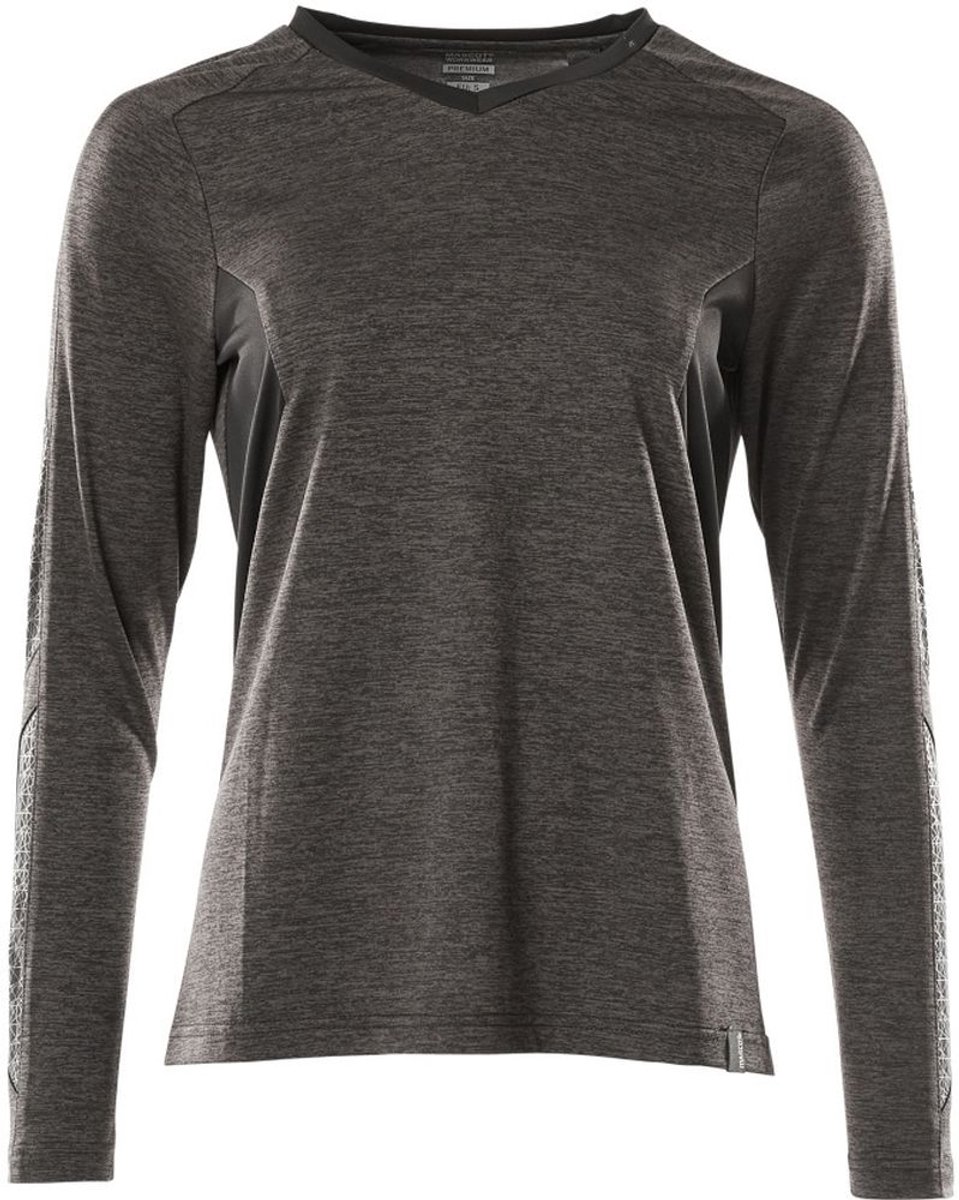 Mascot Damen T-Shirt, Langarm Accelerate 18091-810 Dunkelanthrazit/Schwarz-L
