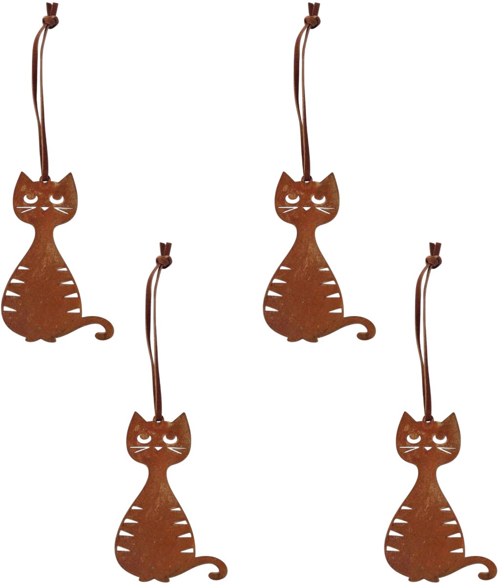 Poes Kleine roestige kersthanger (set 4) - Pluto Design