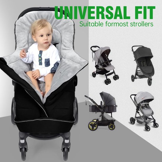 Unyqoos® Warme en veilige babyvoetenzak met fleece voor kinderwagen en buggy van Merkloos — afbeelding 4