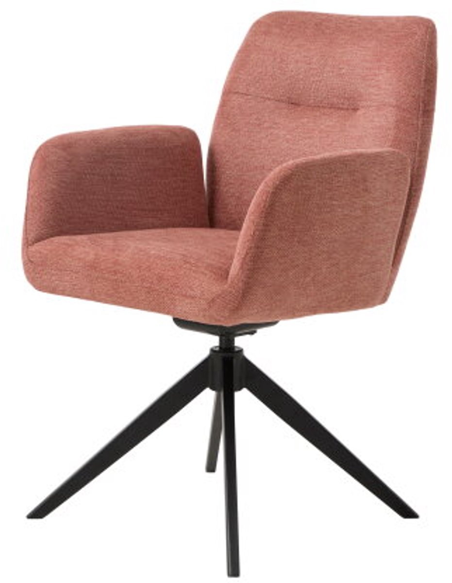 Eetkamerstoel Roxana draaibaar - Roze - 88x57,5x62 cm