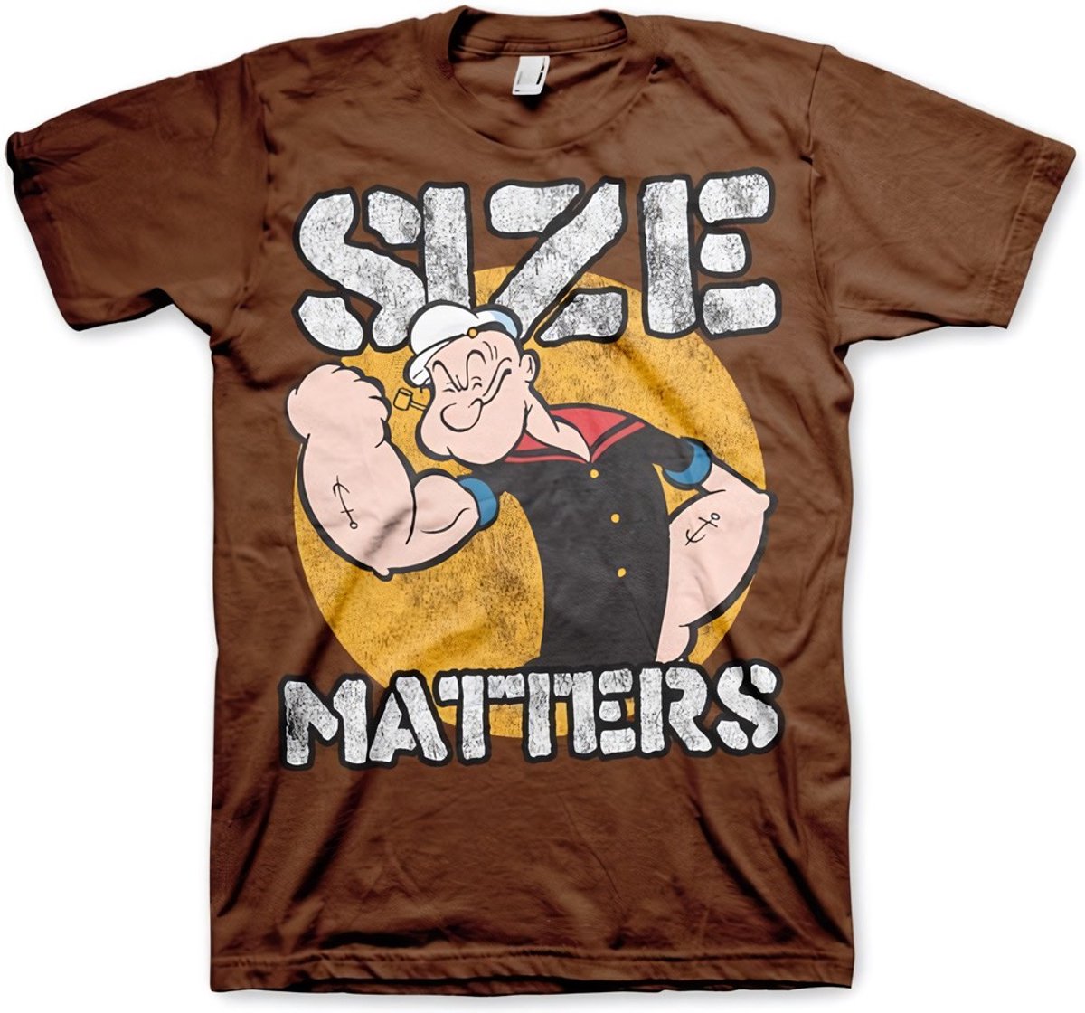 Popeye Size Matters T-Shirt Brown-S