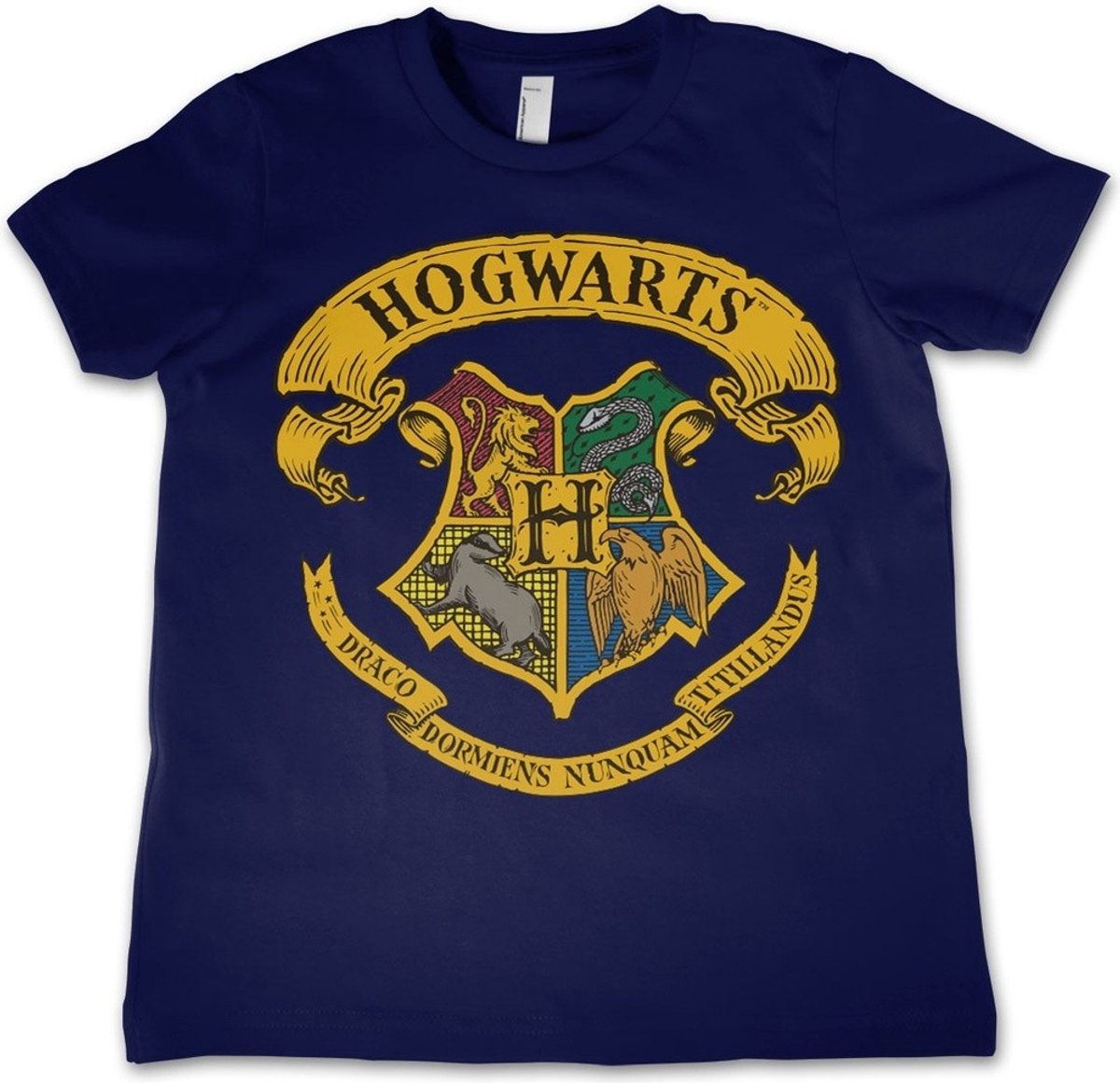Harry Potter Hogwarts Crest Kids T-Shirt Kinder Navy-4 Jahre