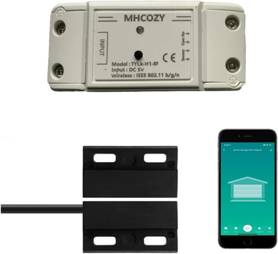 Newgoal Afstandsbediening voor Smart WiFi Garagedeuropener. Bediening van de Tuya Smart Life App. Compatibel met Alexa, Google Assistant en IFTTT. Geen hub nodig