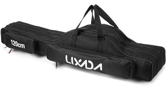 Sac pour canne à pêche 120 cm – Sac de pêche 3 couches – Sac de transport pliable – Tissu Oxford – Grande capacité – Avec bandoulière – Zwart