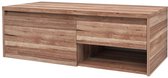 Dressoir van walnoothout met één lade en een open opbergvak.