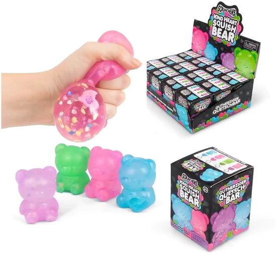 Scunchem Stress Ball Gummie Bear - 1 pièce - 7 cm de haut - Enfants - Adultes - Balle à presser - Pour la main - Collectionnez-les tous
