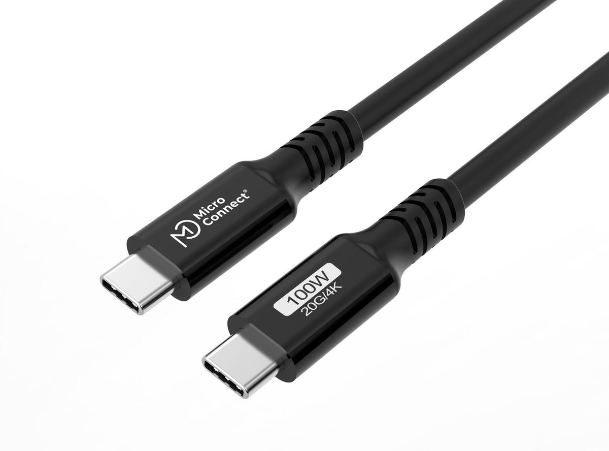 Microconnect USB3.2CC4 USB-kabel 4 m USB 3.2 Gen 2 (3.1 Gen 2) USB C Zwart, Zilver
