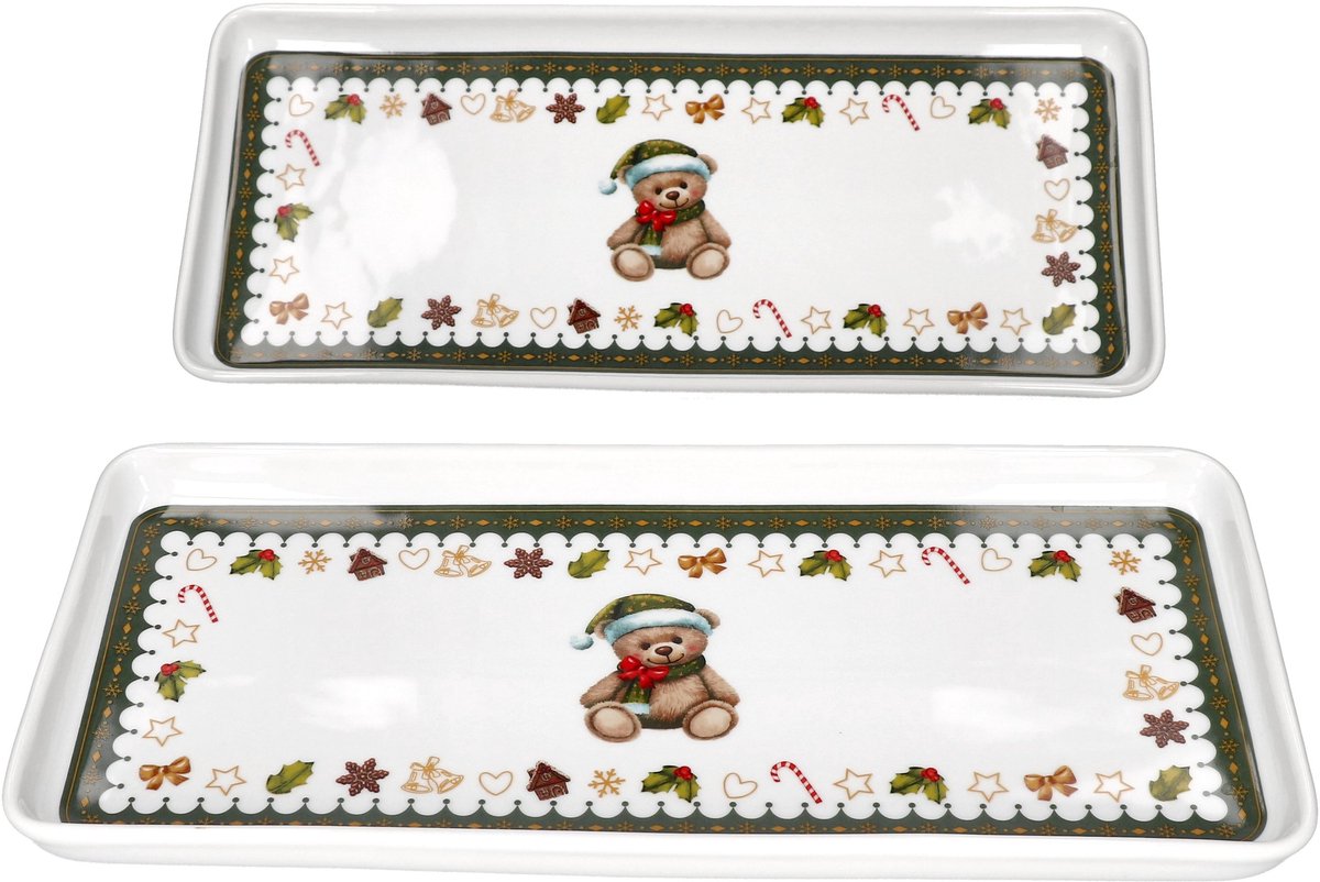 2-delig FRIEND-taartbord van porselein