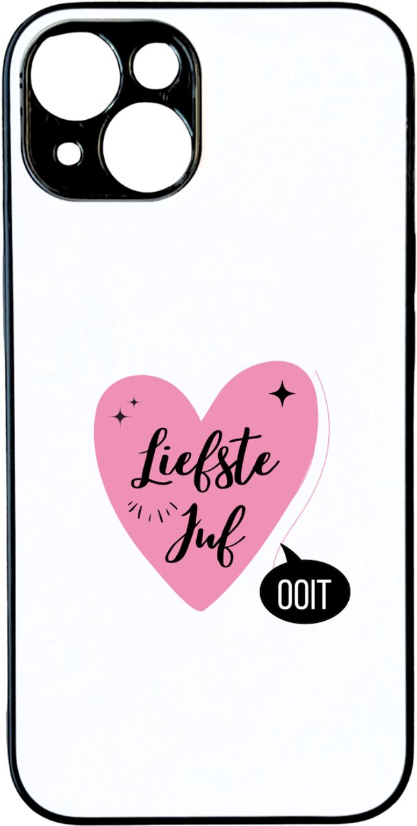 Hacebo® - Liefste juf ooit telefoonhoesje - Juf - beste juf - telefoonhoesjes - school - verjaardagscadeau - afscheidscadeau - kado - gift - hoesje geschikt voor iPhone 14