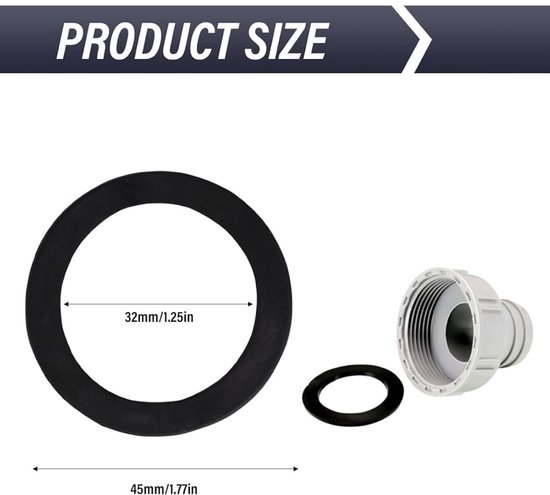 Zwarte Rubberen Afdichtingen Set Van 5 Ø 45 Mm X Ø 34 Mm X 3 Mm Bol 