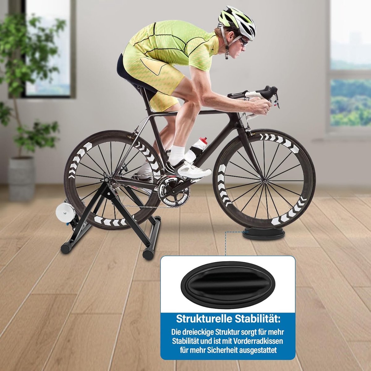Fietstrainer voor Binnen - Rollentrainer voor Fietsen met 26-29 Inch en 700C, Draagkracht 150 kg, Geluidsarm en Inklapbaar