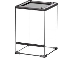 Terra Della Glazen terrarium met ventilatierooster en voederluik 30x30x45CM