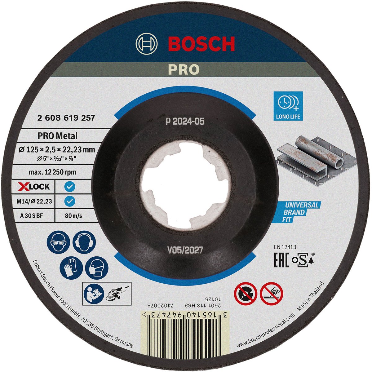 Bosch Doorslijpschijf X-LOCK Expert voor metaal 125mm gebogen thumbnail 3