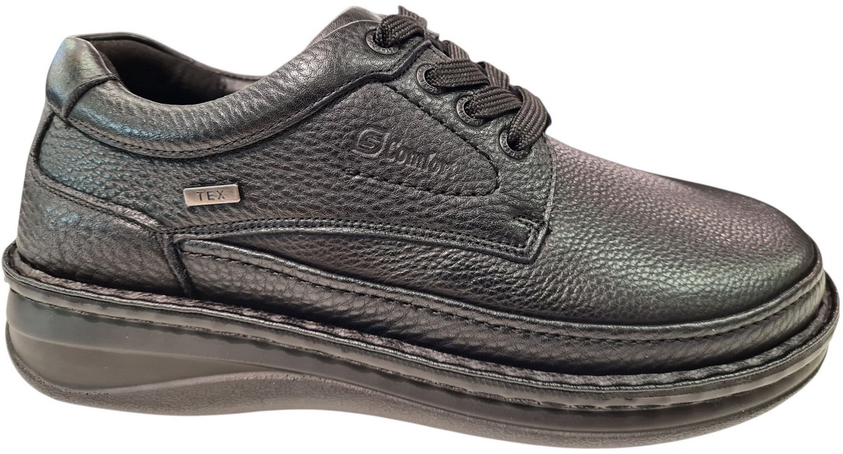 G Comfort Zwarte Hertenleren Heren Veterschoenen - Zwart - 43