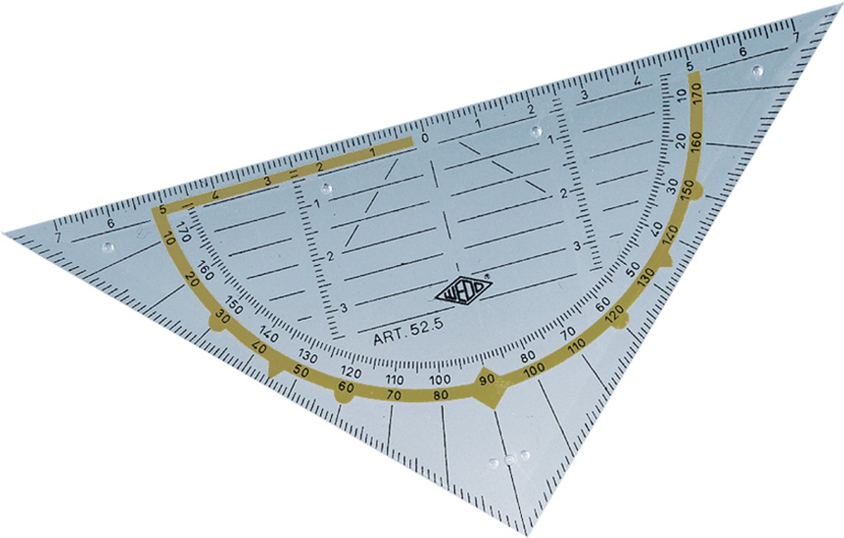 WEDO Geodriehoek Standaard, Schuine Zijde 160 mm
