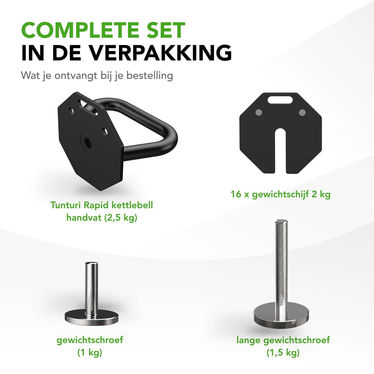 Tunturi Rapid Verstelbare Kettlebell- Kettlebellset van 36 kg - Verstelbaar van 3,5 t/m 36 kg - 25 kettlebells in één - Gewichtenset voor home gym – foto 7