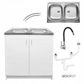 STAMAR - Meuble de cuisine - Bonde - Batterie - Zwart