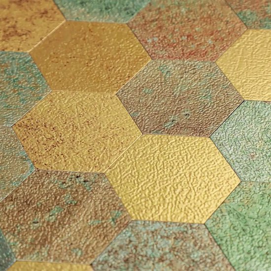 Mosaïque autocollante Hexagone Cuivre Patiné