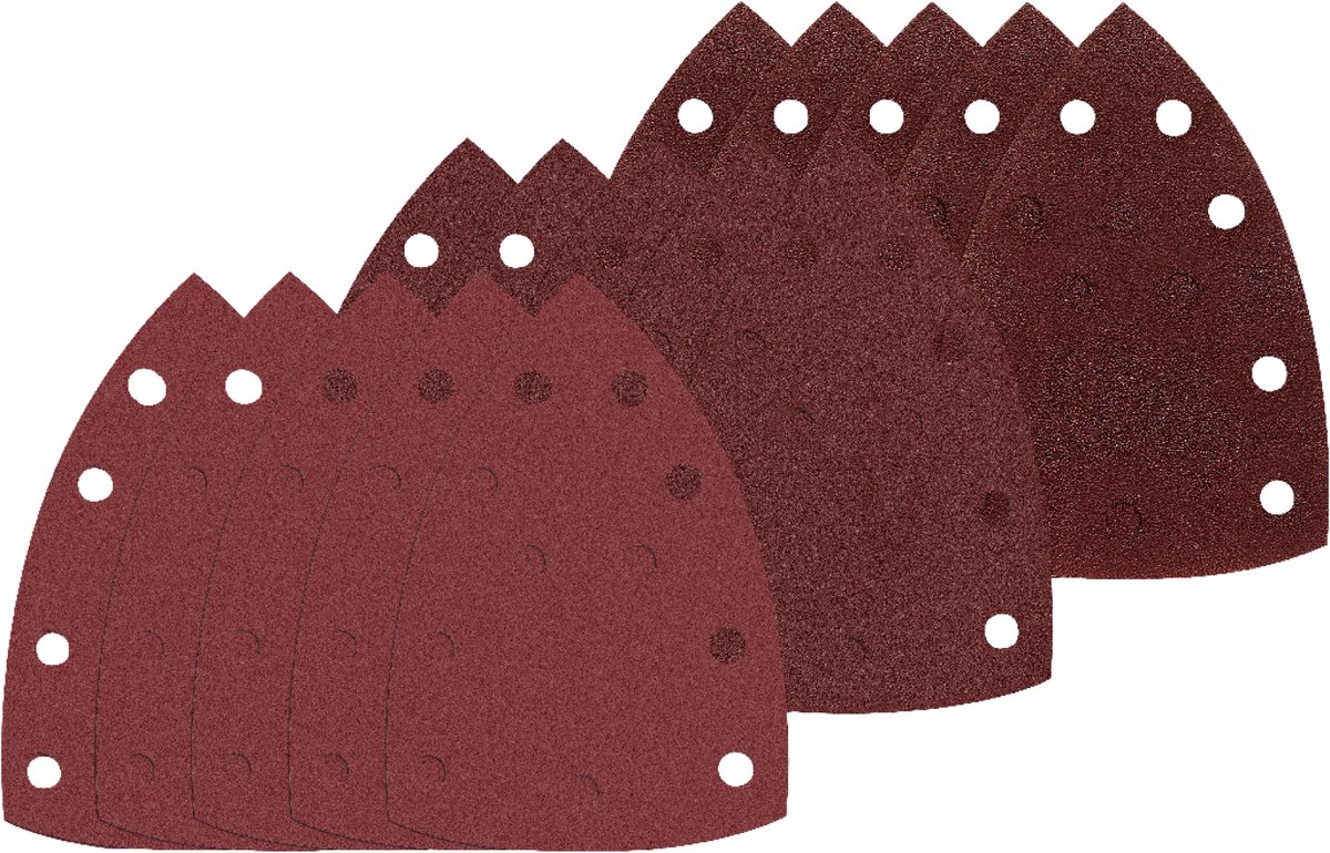 SKIL Schuurpapier Driehoek - Schuurpads - Delta Schuurpapier - Schuurpapier Set - Klittenband - 102x151mm - 15 Vellen - Korrel 60/120/180 - Geschikt Voor Skil Schuurmachine - Skil 2610393759