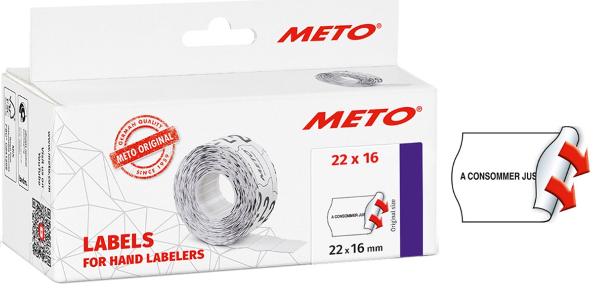 Voorgedrukte etiketten voor etiketteerinrichting, 26 x 16 mm