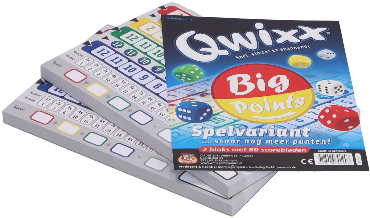 White Goblin Games Qwixx Big Points - Dobbelspel uitbreiding - 2 scorebloks — afbeelding 8