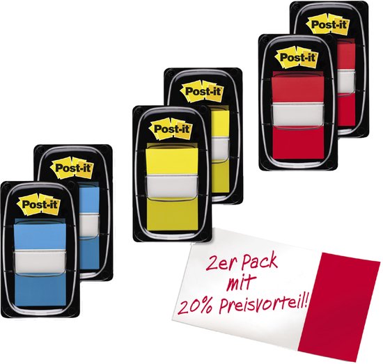 Indextabs 3m post-it 680 25.4x43.2mm duopack or