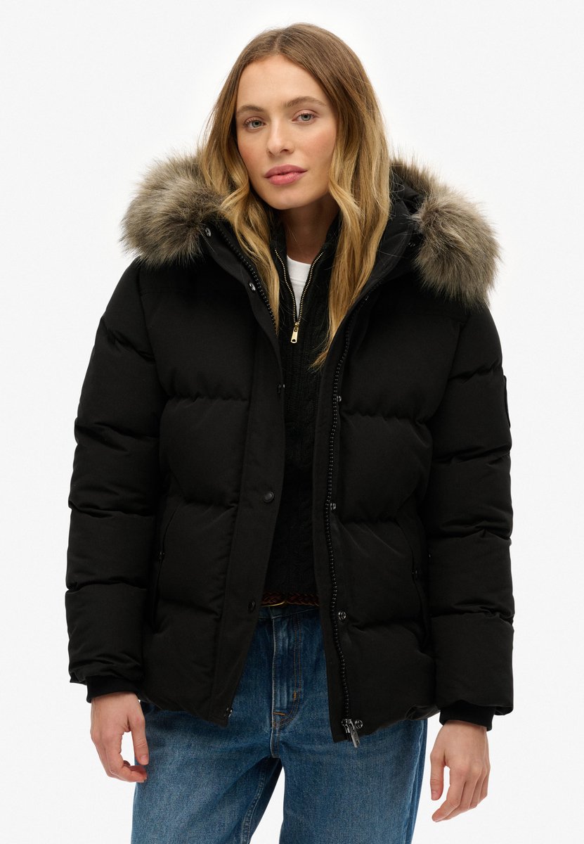 Superdry EVEREST 5 BAFFLE PUFFER JKT Dames Jas Zwart