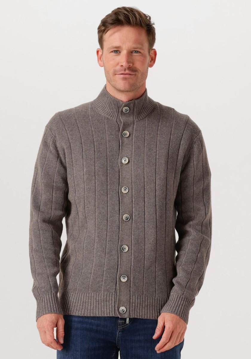 Gentiluomo Cardigan 8 Buttons Truien & Vesten Heren - Taupe - Maat M