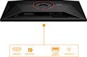 Achterkant van een AOC gaming monitor met poorten: 2x HDMI 2.1, Display Port, 1x USB-B, 4x USB 3.2 en headphone out.