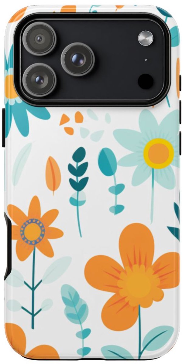 Kleurrijk Bloemenpatroon – Telefoonhoesje Geschikt voor iPhone 17 Pro Max