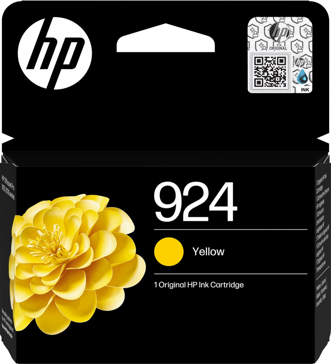 HP 924 Yellow Original Ink Cartridge inktcartridge 1 stuk(s) Origineel Normaal rendement Geel