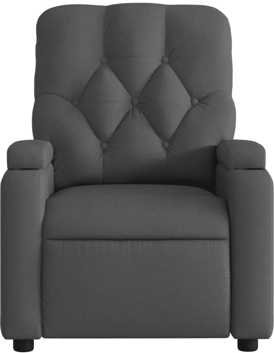 vidaXL vidaXL Donkergrijze Relaxfauteuil Stof - afbeelding 4