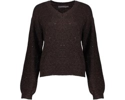 Geisha Trui Trui Met V Hals En Glitter 54542 14 000775 Brown/copper Dames Maat - M