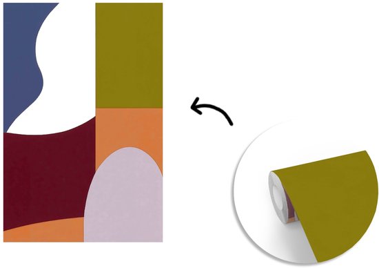 Behang - Fotobehang Vormen - Abstract - Kleuren - Vierkant - Breedte 180 cm x hoogte 280 cm