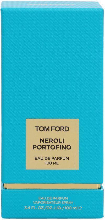Turquoise doos voor Tom Ford Neroli Portofino eau de parfum 100 ml.
