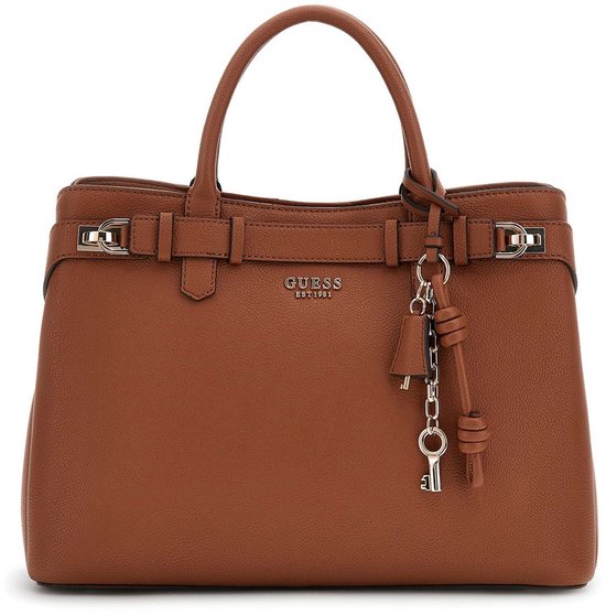 GUESS sac à main sac à épaule bandoulière Gregoria Large Girlfriend Satchel Cognac brun