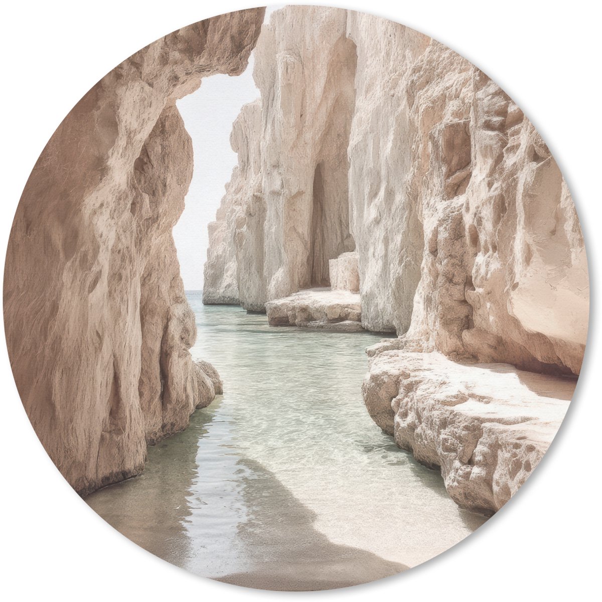 Muismat rond 30x30 cm - Mousepad Rotsen - Zee - Zand - Kloof - Ronde muismatten