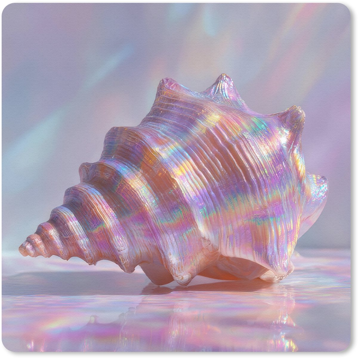 Muismat 20x20 cm - Mousepad Schelp - Glanzend - Regenboogtinten - Muismatten