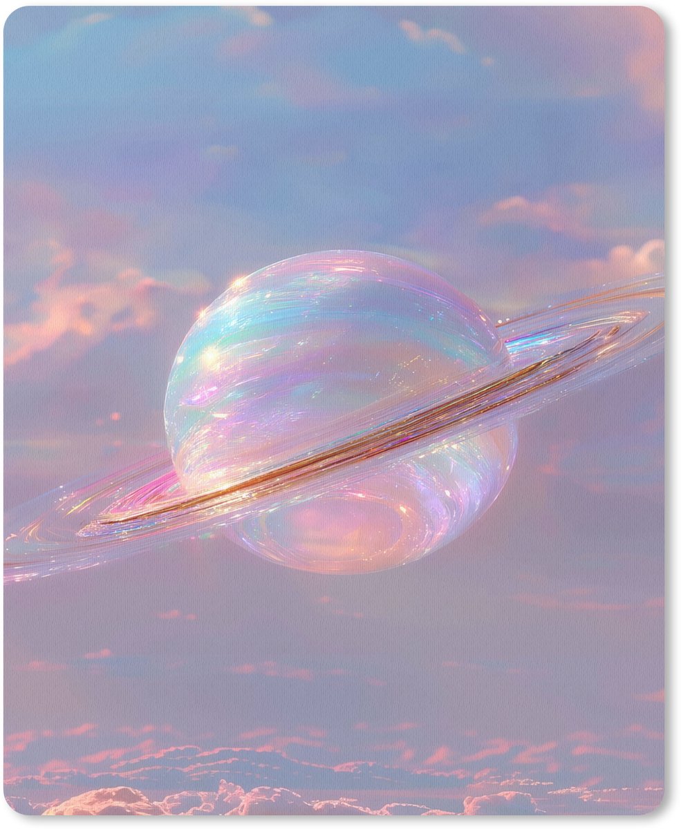 Muismat 19x23 cm - Mousepad Planeet - Lucht - Wolken - Pasteltinten - Muismatten