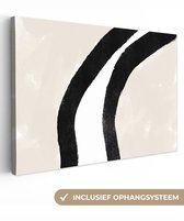 Tableau sur toile 90x60 cm - Décoration murale abstraite - Lignes - Design - Pastel - Décoration murale murale salon - Décoration chambre - Accessoires de décoration - Peintures sur toile