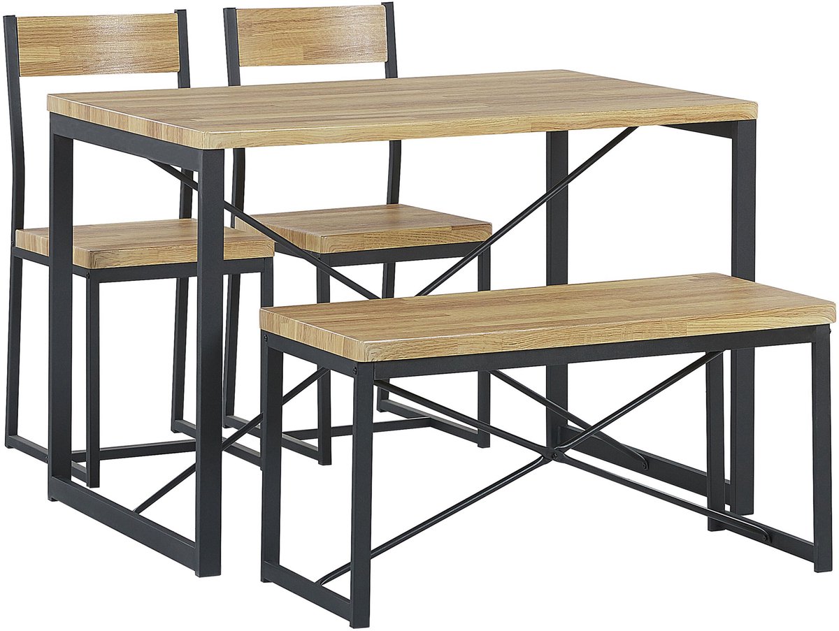 FLIXTON - Eetkamerset - Lichte houtkleur - MDF