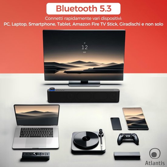 Krachtige Draagbare Soundbar met Bluetooth 5.3 en FM-Radio voor PC, Smartphone en TV — afbeelding 2