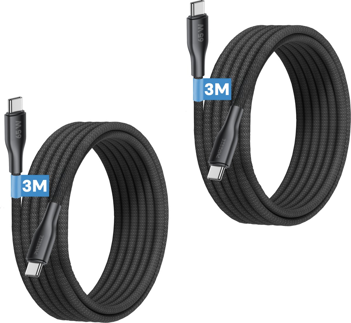 Usb c kabel - 3m lang - 60W snellaadkabel - Stevig gevlochten