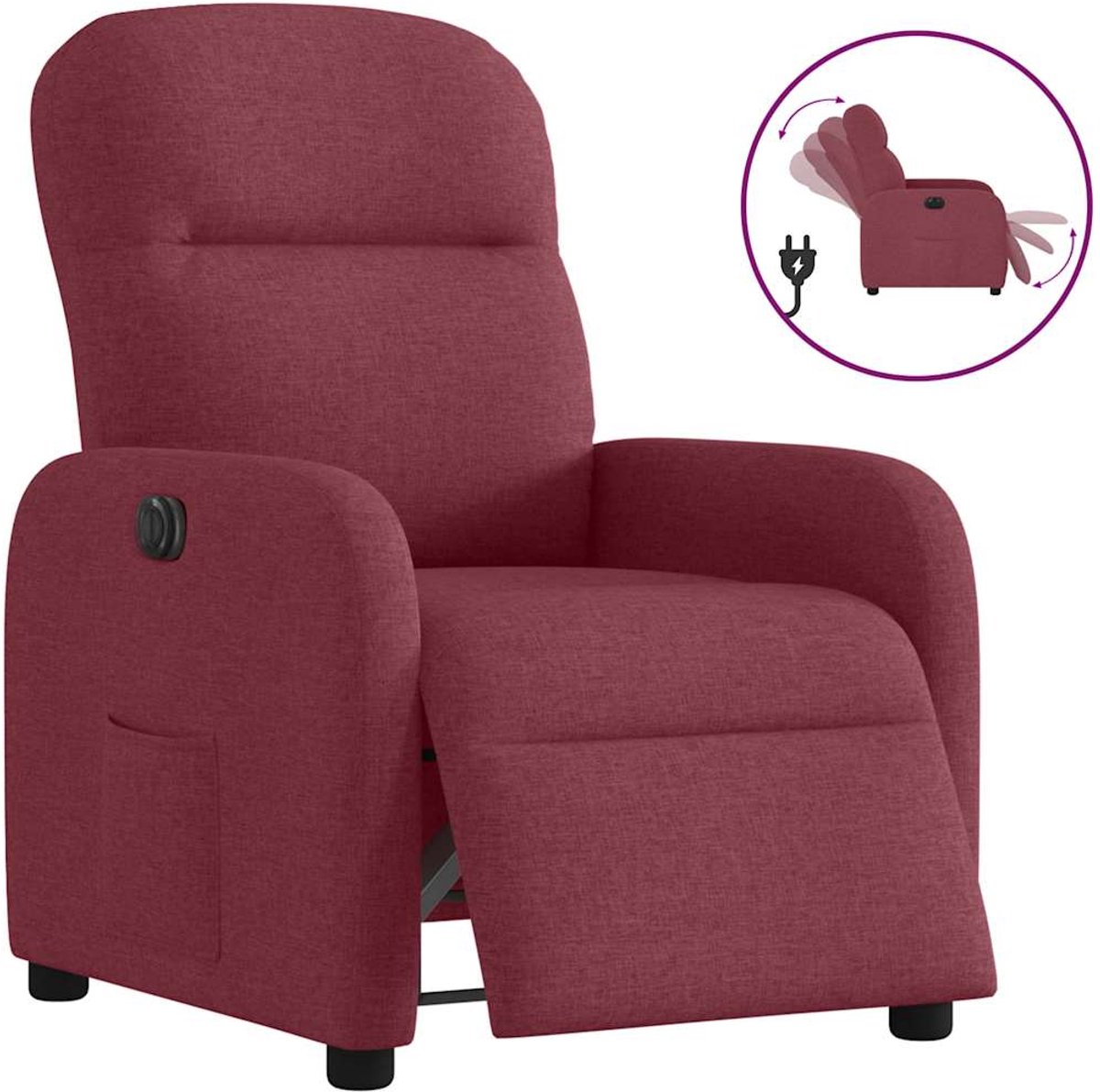vidaXL Fauteuil - verstelbaar - elektrisch - stof - wijnrood