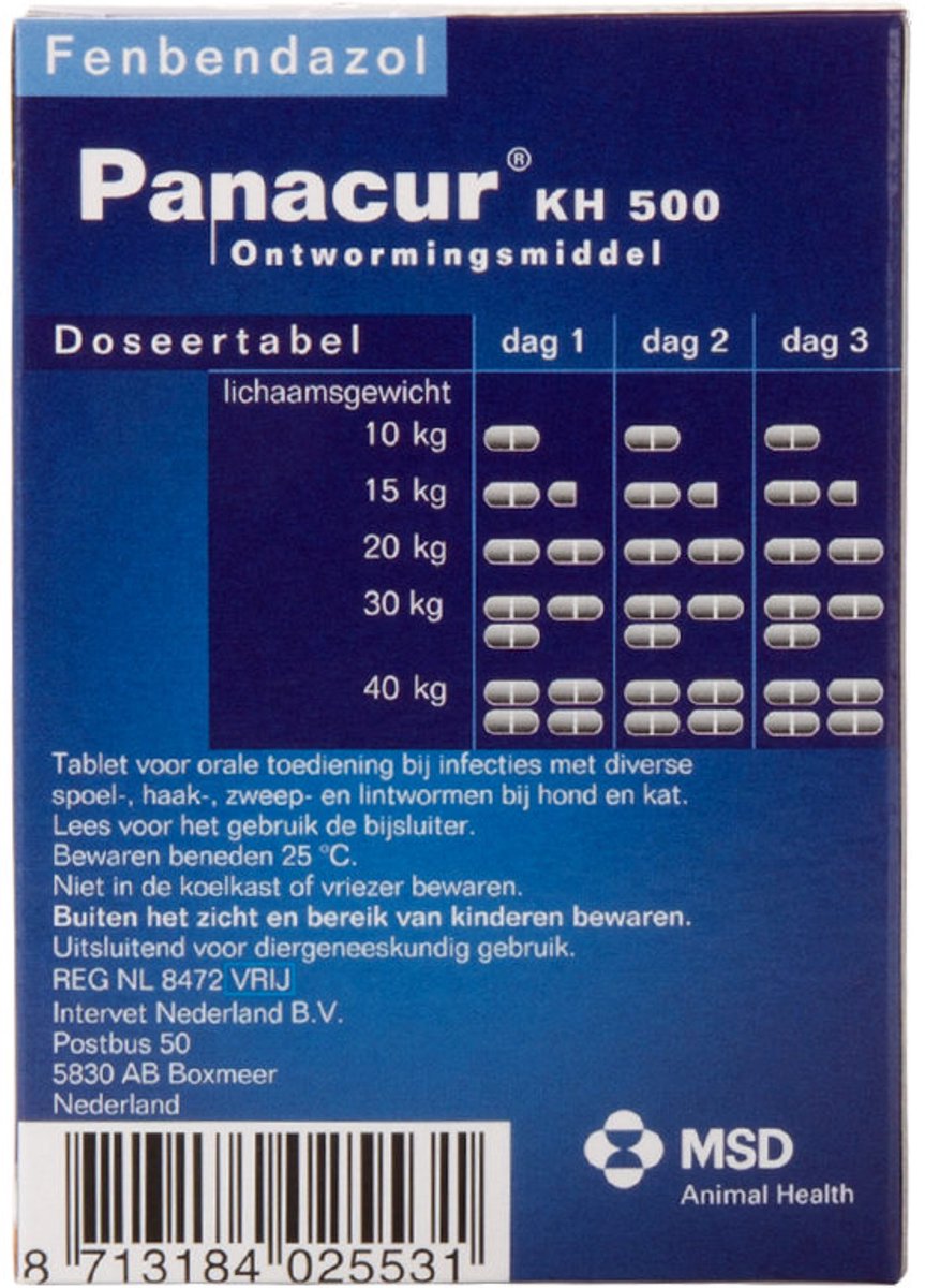 Panacur Ontworming - Middelgroot En Grote Hond - 10 Tabletten — afbeelding 3