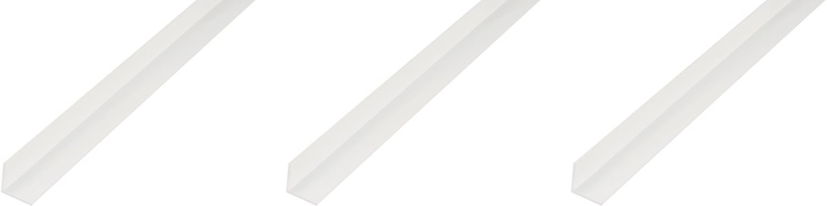 Alberts next 3 x hoekprofiel, PVC, weiß, 10 x 10 x 1 mm, lengte 1 m