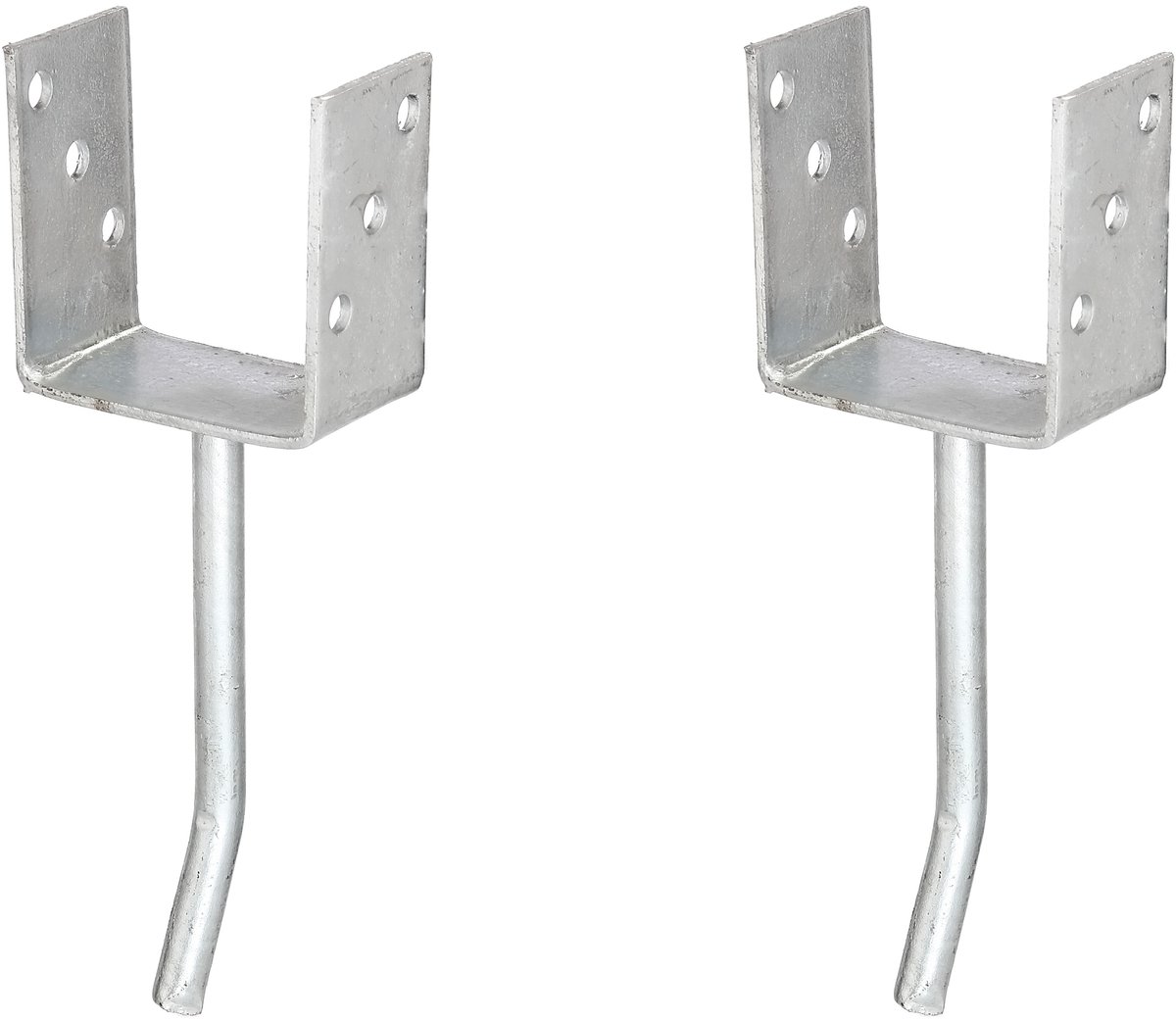 Alberts 2 x U-paaldrager mit Rundstahl-betonanker, 101x104 mm, betonanker 200 mm, thermisch verzinkt, voor inbetonneren