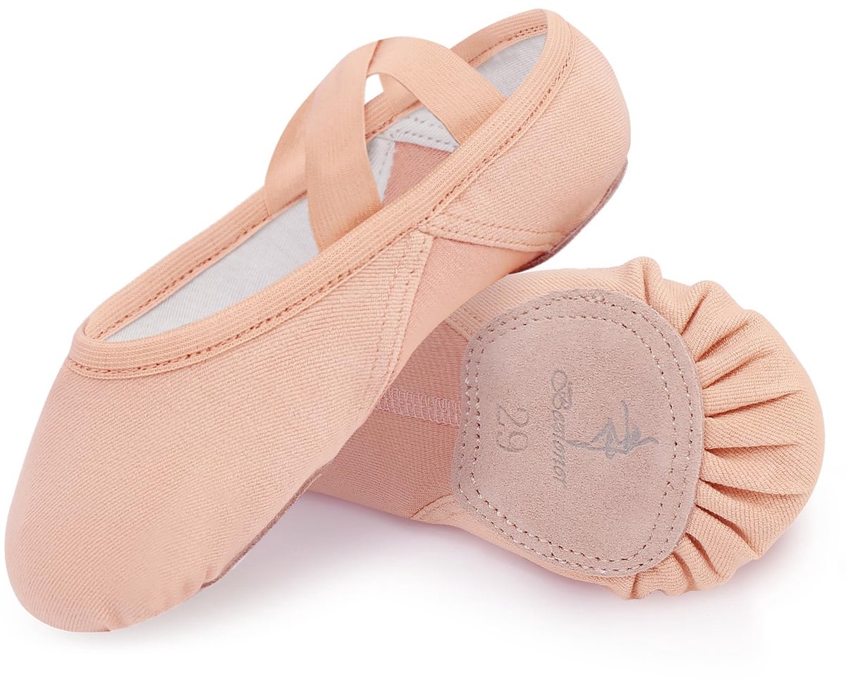 Girls' Ballet Flats Highly Elastic Ballet Shoes with Split Sole Dance Shoes for Toddlers Kids Women Pink