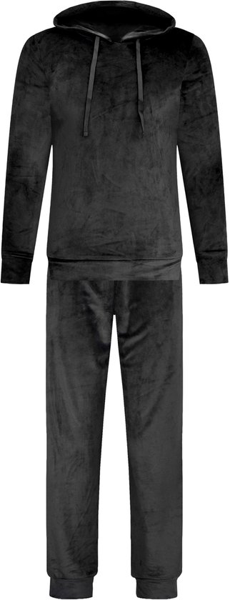 Survêtement à capuche en Velours pour femme - Ensemble de détente - Survêtement de jogging - Vêtements de détente pour femme - Zwart - Taille M - 2602